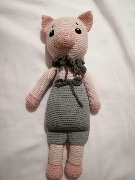 Sevimli Domuzcuk Amigurumi Organik Oyuncak ürün görseli 1