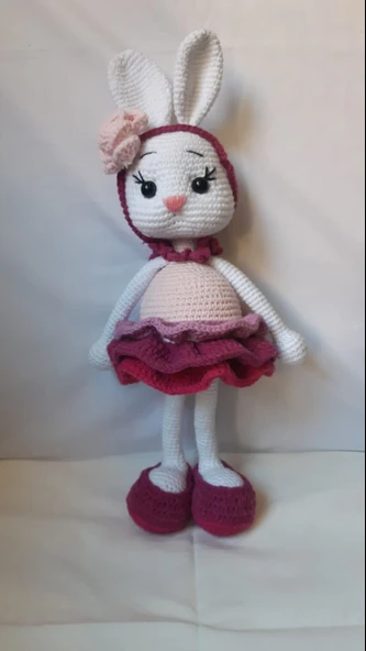 Sevimli Süslü Tavşik Amigurumi Organik Oyuncak ürün görseli 1