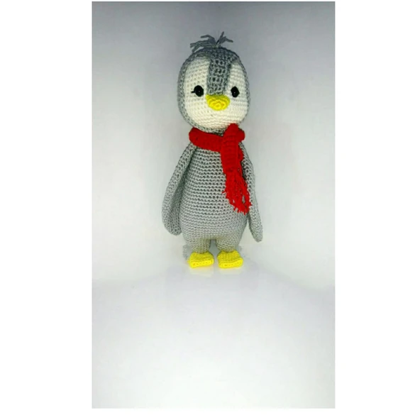 Sevimli Penguen Uyku Arkadaşı Amigurumi Organik Oyuncak ürün görseli 1