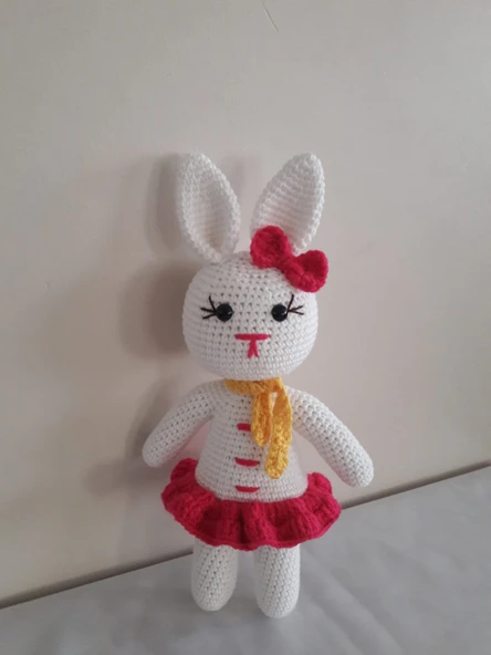 Sevimli Süslü Tavşan Amigurumi Organik Oyuncak ürün görseli 1