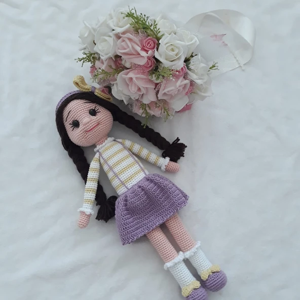 Lila Bebek Amigurumi Organik Oyuncak ürün görseli 1