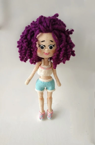 Menekşe Bebek Amigurumi Organik Oyuncak ürün görseli 1