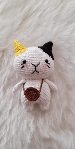 Yamalı Kedi Amigurumi Organik Oyuncak ürün görseli 1