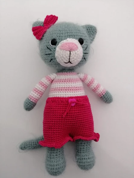 Tüylü Minik Kedicik Amigurumi Organik Oyuncak ürün görseli 1