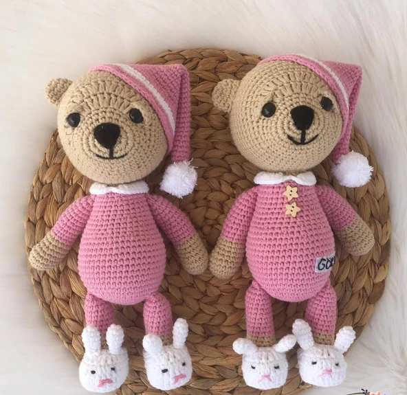 Uykucu Ayıcık Amigurumi Organik Oyuncak ürün görseli 1