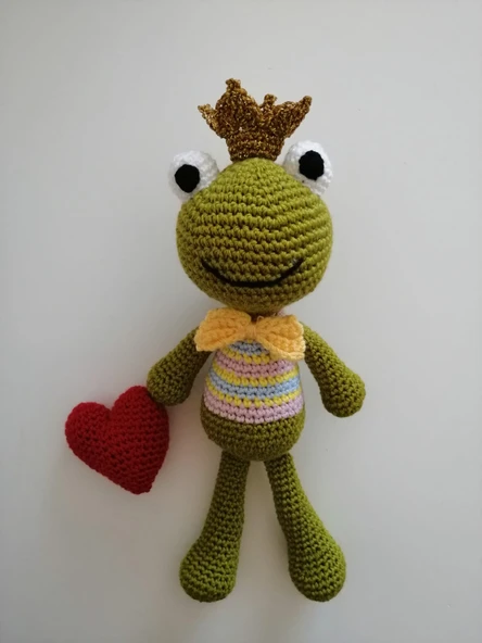 Kurbağa Prens Amigurumi Organik Oyuncak ürün görseli 1
