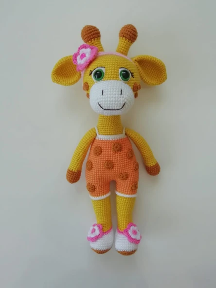 Süslü Zürafa Amigurumi Organik Oyuncak ürün görseli 1