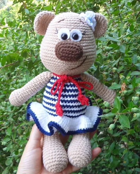 Denizci Ayıcık Amigurumi Organik Oyuncak ürün görseli 1