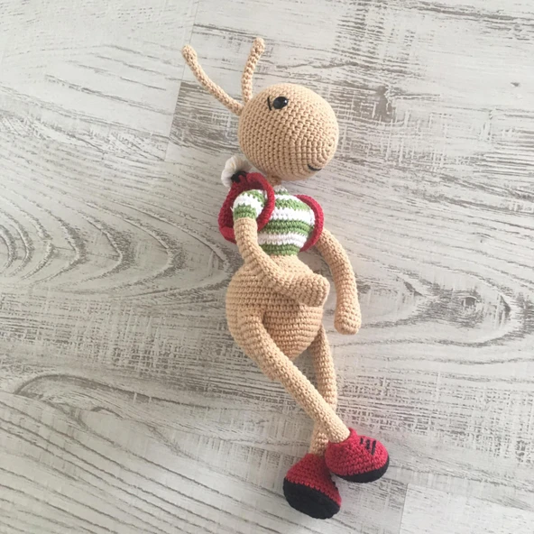 Sevimli Karınca Amigurumi Organik Oyuncak - Resim 3