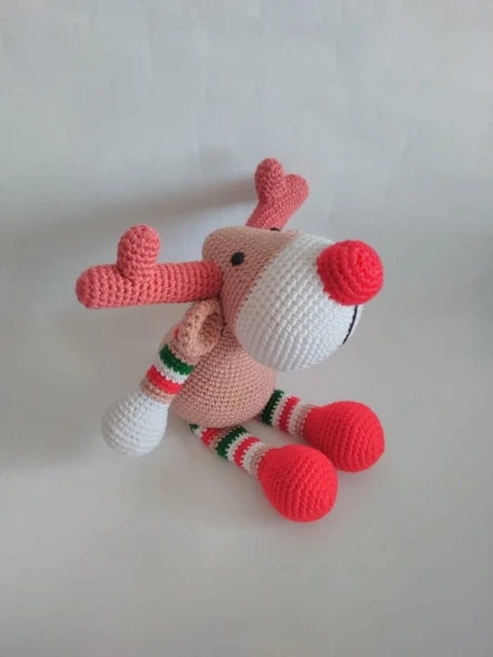 Çizgili Geyik Amigurumi Organik Oyuncak ürün görseli 1