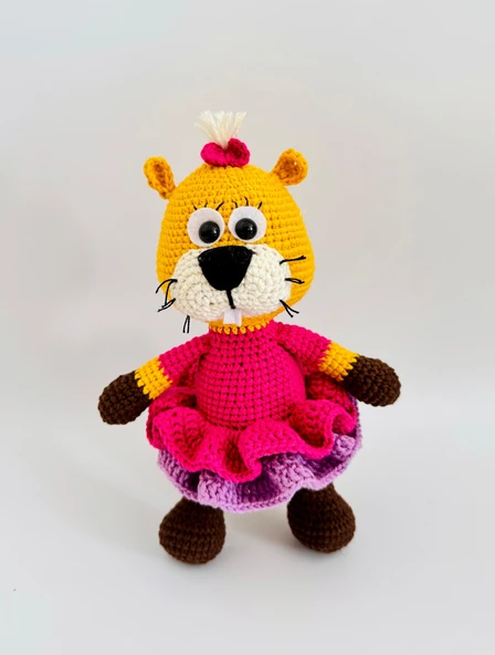 Bayan Kunduz Amigurumi Organik Oyuncak ürün görseli 1