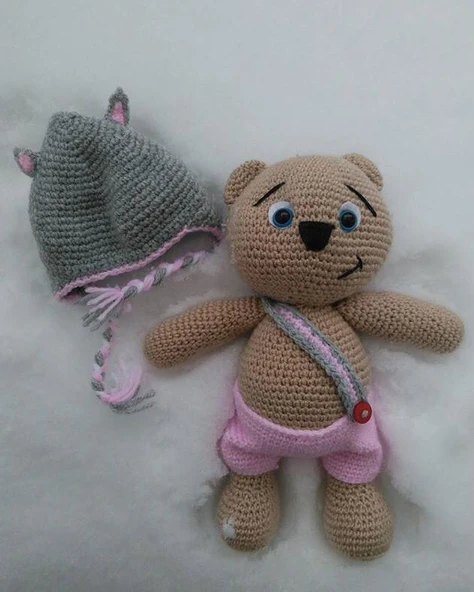Tonton Ayıcık Amigurumi Organik Oyuncak ürün görseli 1
