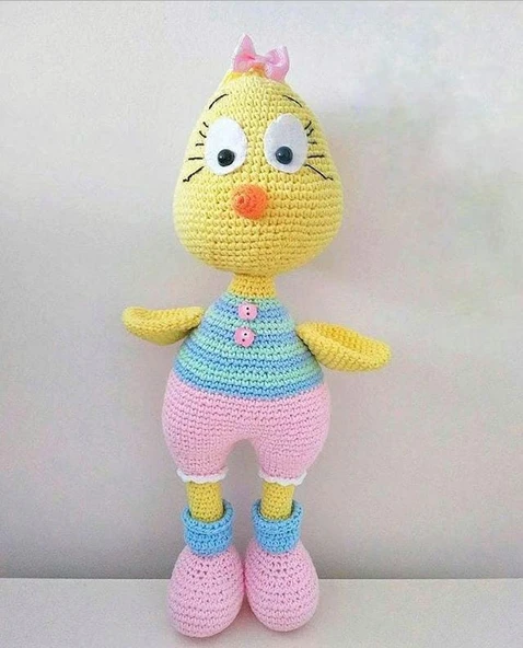 Süslü Civciv Amigurumi Organik Oyuncak ürün görseli 1