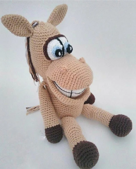 Sevimli Eşek Amigurumi Organik Oyuncak ürün görseli 1