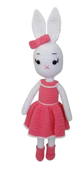 İnci Tavşan Uyku Arkadaşı Amigurumi Organik Oyuncak ürün görseli 1