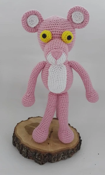 Pembe Panter Amigurumi Organik Oyuncak ürün görseli 1