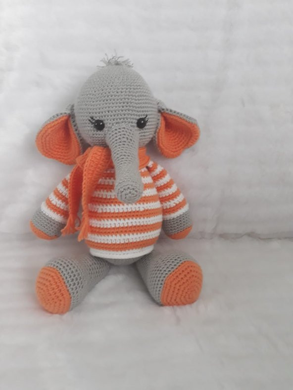 Sevimli Fil Amigurumi Organik Oyuncak ürün görseli 1