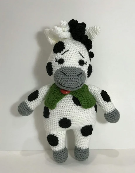 Sevimli İnek Amigurumi Organik Oyuncak ürün görseli 1
