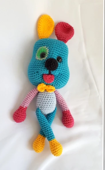 Sevimli Köpek Çıngırak Amigurumi Organik Oyuncak ürün görseli 1