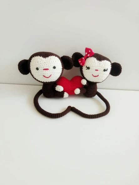 Sevgili Maymunlar Amigurumi Organik Oyuncak ürün görseli 1
