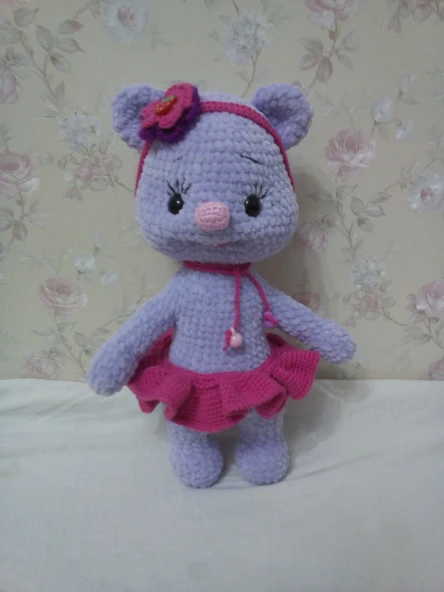 Kadife Ayıcık Amigurumi Organik Oyuncak ürün görseli 1
