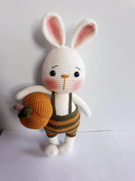Bal Kabağı ve Tavşan Sunny Amigurumi Organik Oyuncak ürün görseli 1