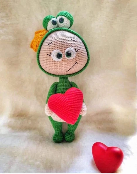 Bonnie Kurbağa Amigurumi Organik Oyuncak ürün görseli 1