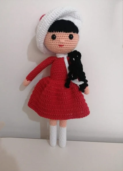 Kırmızı Beyaz Güz Bebek Amigurumi Organik Oyuncak ürün görseli 1