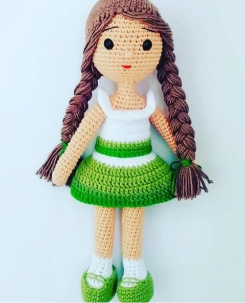Yeşil Güneş Bebek Amigurumi Organik Oyuncak ürün görseli 1