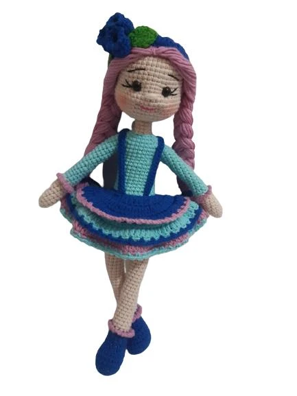 Yaban Mersini Bebek Amigurumi Organik Oyuncak ürün görseli 1