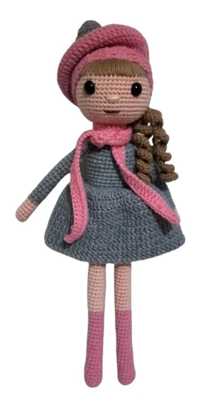 Gri Güz Bebek Amigurumi Organik Oyuncak ürün görseli 1