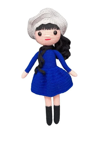Koyu Mavi Güz Bebek Amigurumi Organik Oyuncak ürün görseli 1