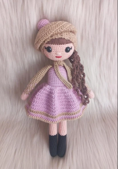 Karamelize Güz Bebek Amigurumi Organik Oyuncak ürün görseli 1
