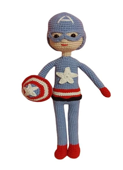 Kaptan Amerika Bebek Amigurumi Organik Oyuncak ürün görseli 1