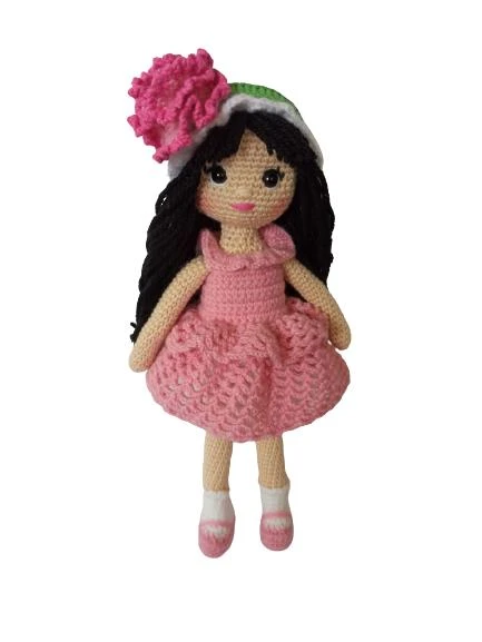Pembe Karanfil Bebek Amigurumi Organik Oyuncak ürün görseli 1