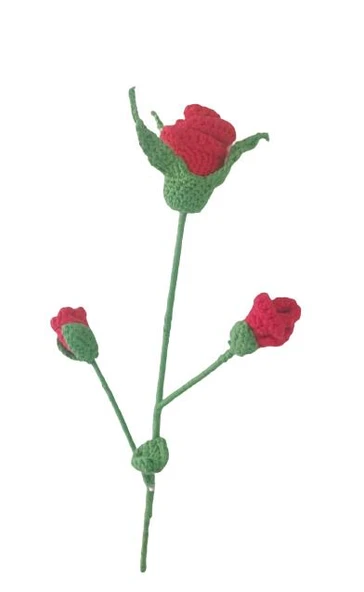 Kızıl Gül Dalı Amigurumi Organik Oyuncak ürün görseli 1