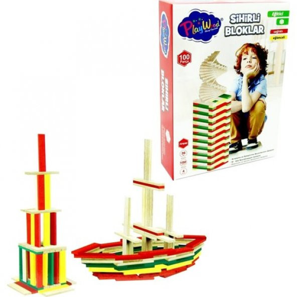 Playwood Kutuda Ahşap 100 Parça Sihirli Blokl Ony-358 ürün görseli 1