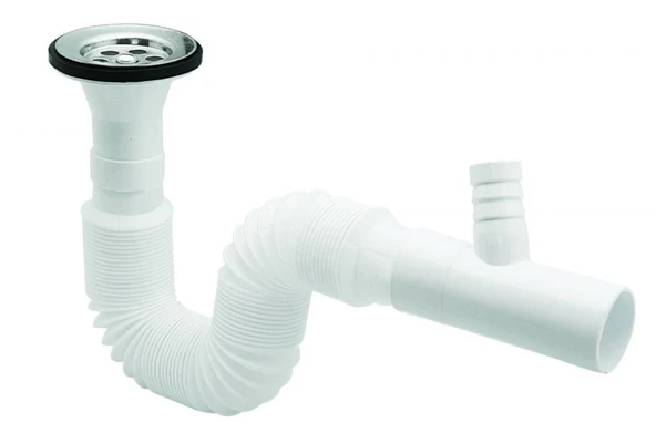 ÇAMAŞIR MAKİNESİ ÇIKIŞLI KISA LAVABO ALTI GIRTLAK BORU/LAVABO SİFONU ürün görseli 1