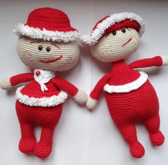 Neşeli İkizler Amigurumi Organik Oyuncak ürün görseli 1