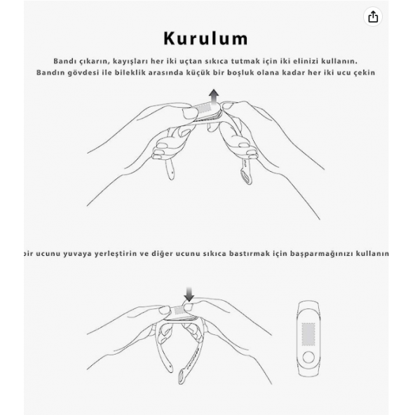 Silikon Kordon Kayış Mi Band 3 - Mi Band 4 Akıllı Bileklik Uyumlu ürün görseli 1
