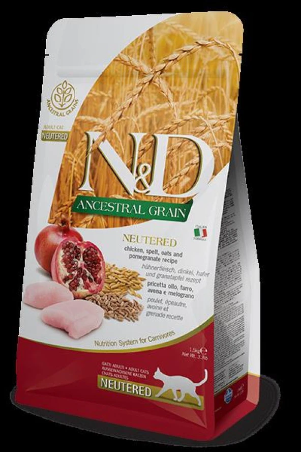 N&D Düşük Tahıllı Tavuklu ve Narlı Kısırlaştırılmış Kedi Maması 10 Kg ürün görseli 1