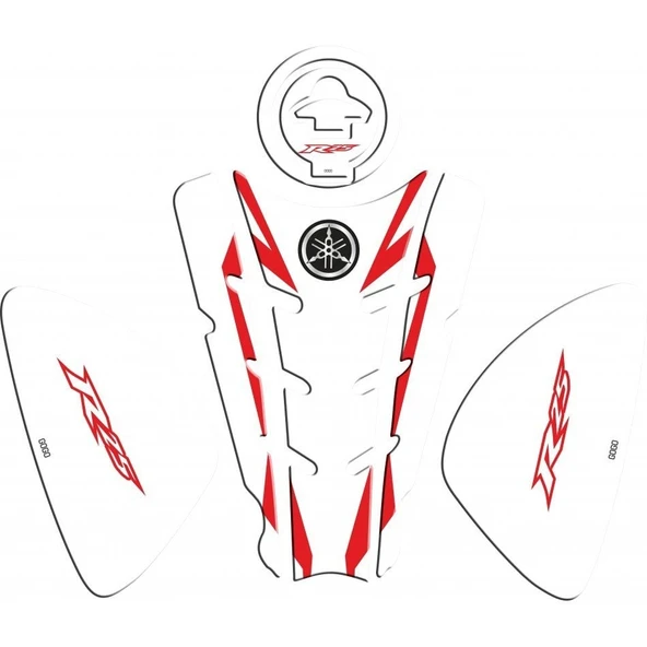Yamaha YZF R25 Tank Pad Kırmızı-Beyaz (Özel Kesim) ürün görseli 1