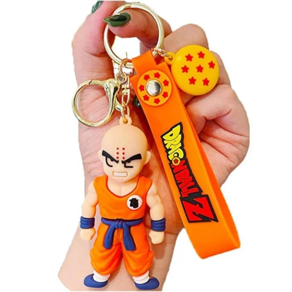 Anime Dragon Ball Z Ejderha Topu Krillin 3D Silikon Anahtarlık ürün görseli 1