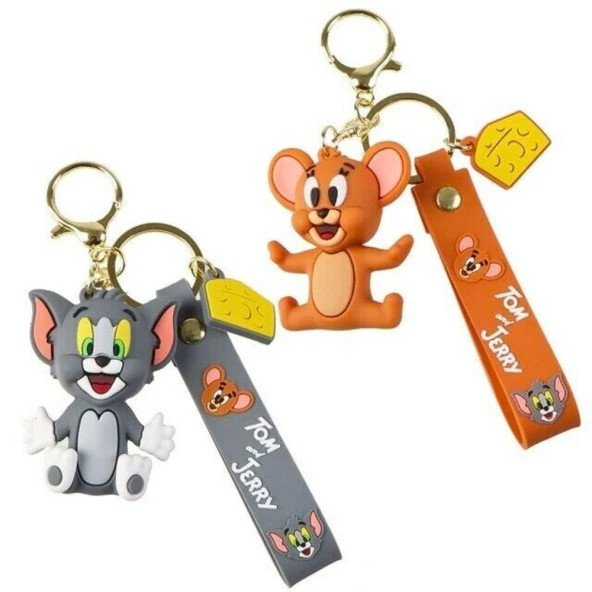 Tom ve Jerry 3D Karakter İkili Silikon Anahtarlık ürün görseli 1