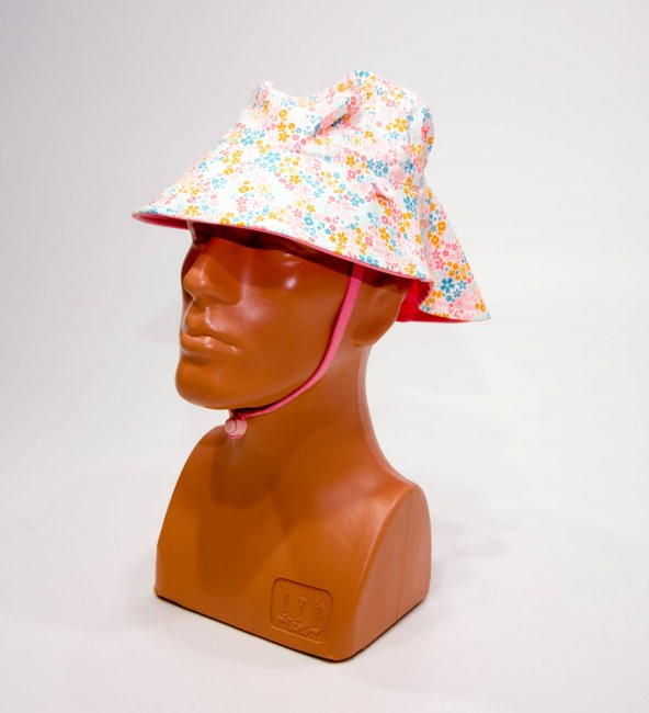 Nabaiji Bebek Uv Korumalı Şapka - Pembe / Çiçek Baskılı 1-3 Yaş 46-48cm  Kafa Ölcüsü Çift Taraflı Meridyendukkan ürün görseli 1