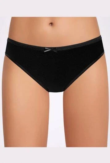 Fiyonklu Siyah Kadın Bikini Külot - Resim 3