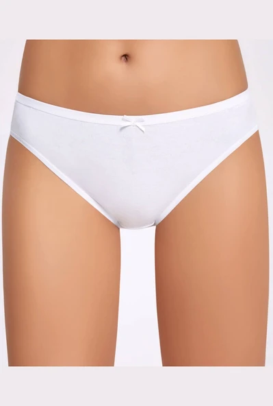Fiyonklu Beyaz Kadın Bikini Külot  5 Adet ürün görseli 1