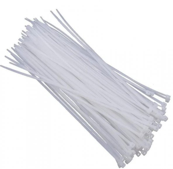 Plastik Kablo Bağı Beyaz 250x3,6mm (100Adet) ürün görseli 1