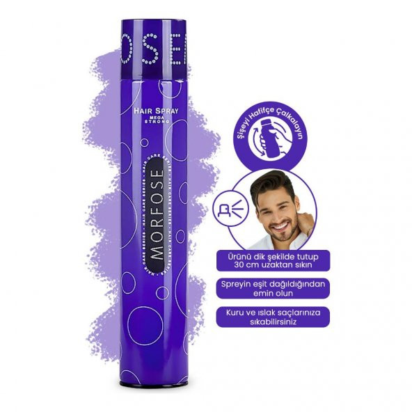 Morfose Saç Spreyi Mor Mega Strong (Mega Tutuş) 400 Ml - Resim 3