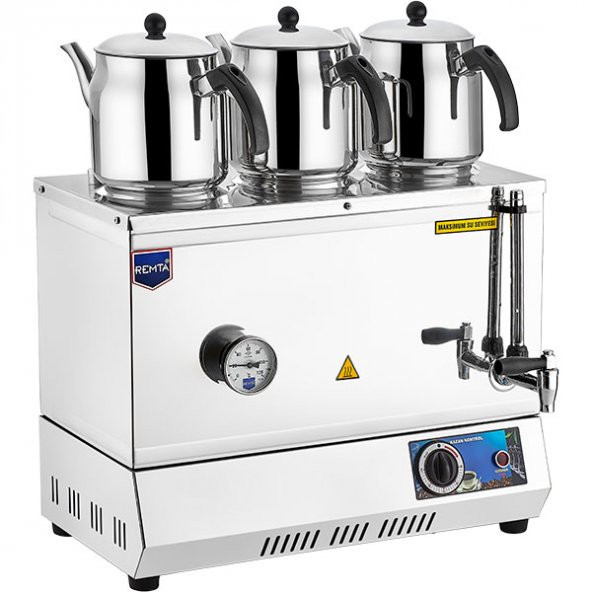 Remta EP 03 Üç Demlikli Elektrikli Pleytsiz 33 L Çay Kazanı Inox ürün görseli 1